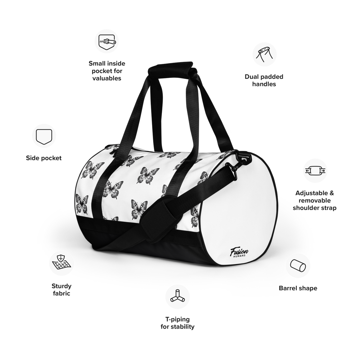 Bolsa deportiva mariposas