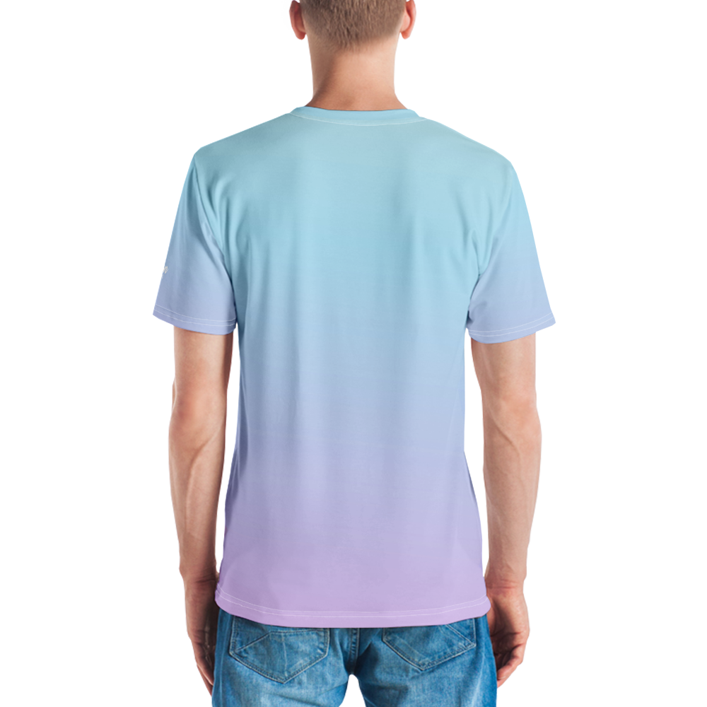 Camiseta hombre degradada rosa y azul