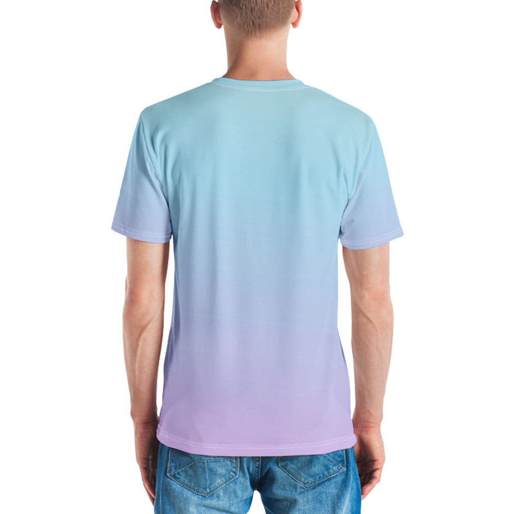 Camiseta hombre degradada rosa y azul