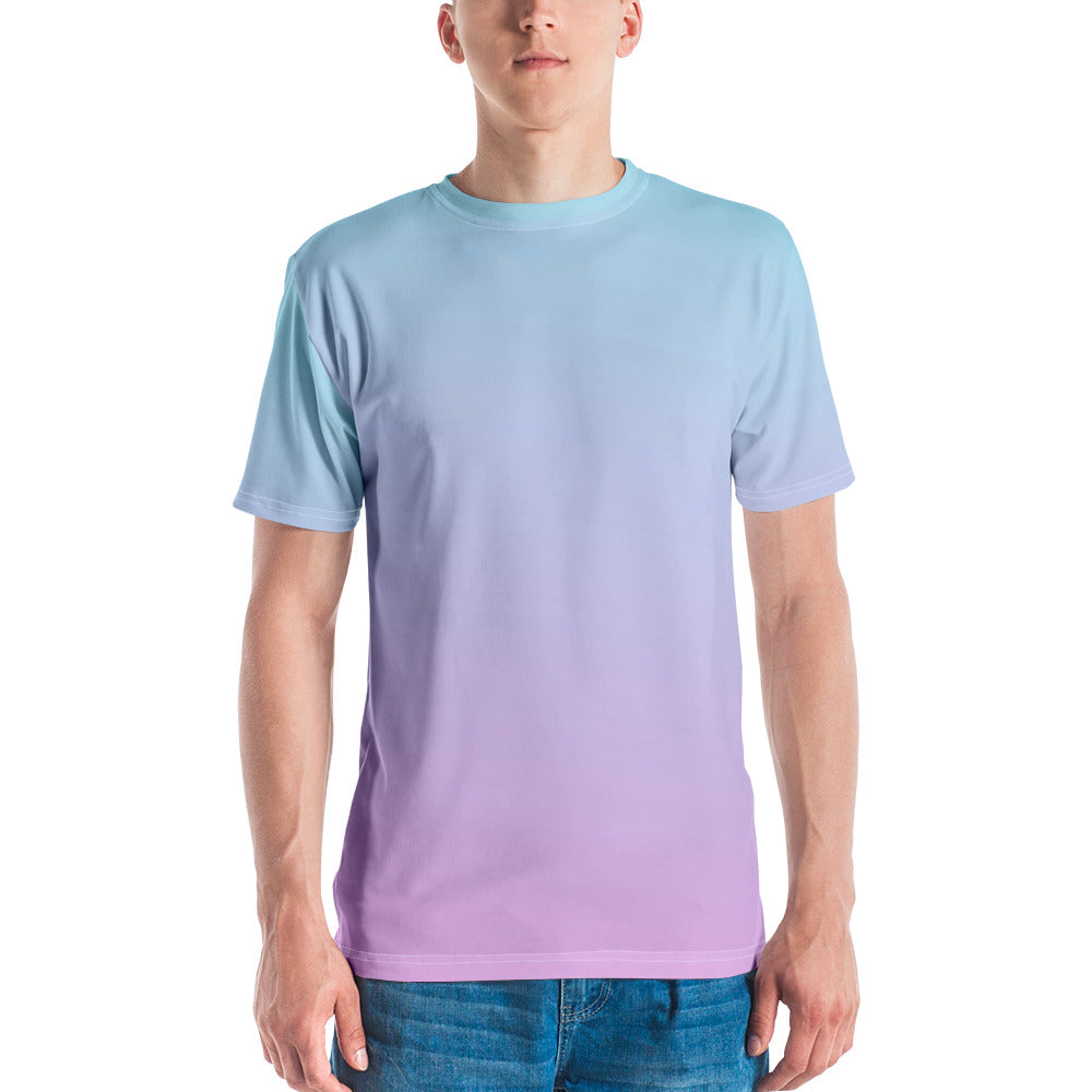 Camiseta hombre degradada rosa y azul