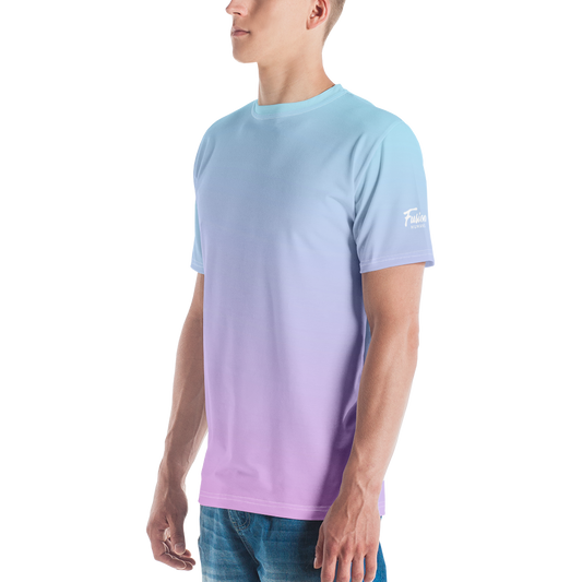 Camiseta hombre degradada rosa y azul