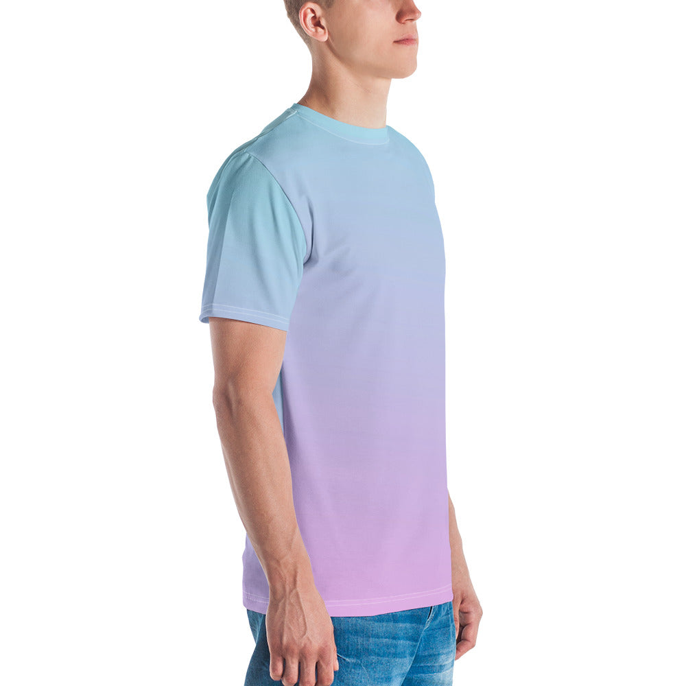 Camiseta hombre degradada rosa y azul