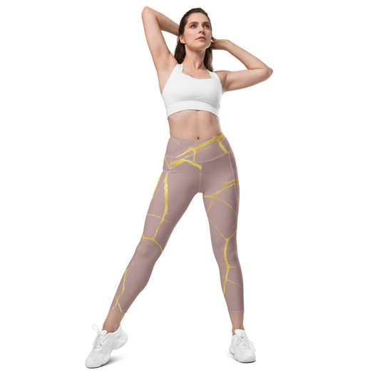 Leggins kintsugi de cintura cruzada con bolsillos