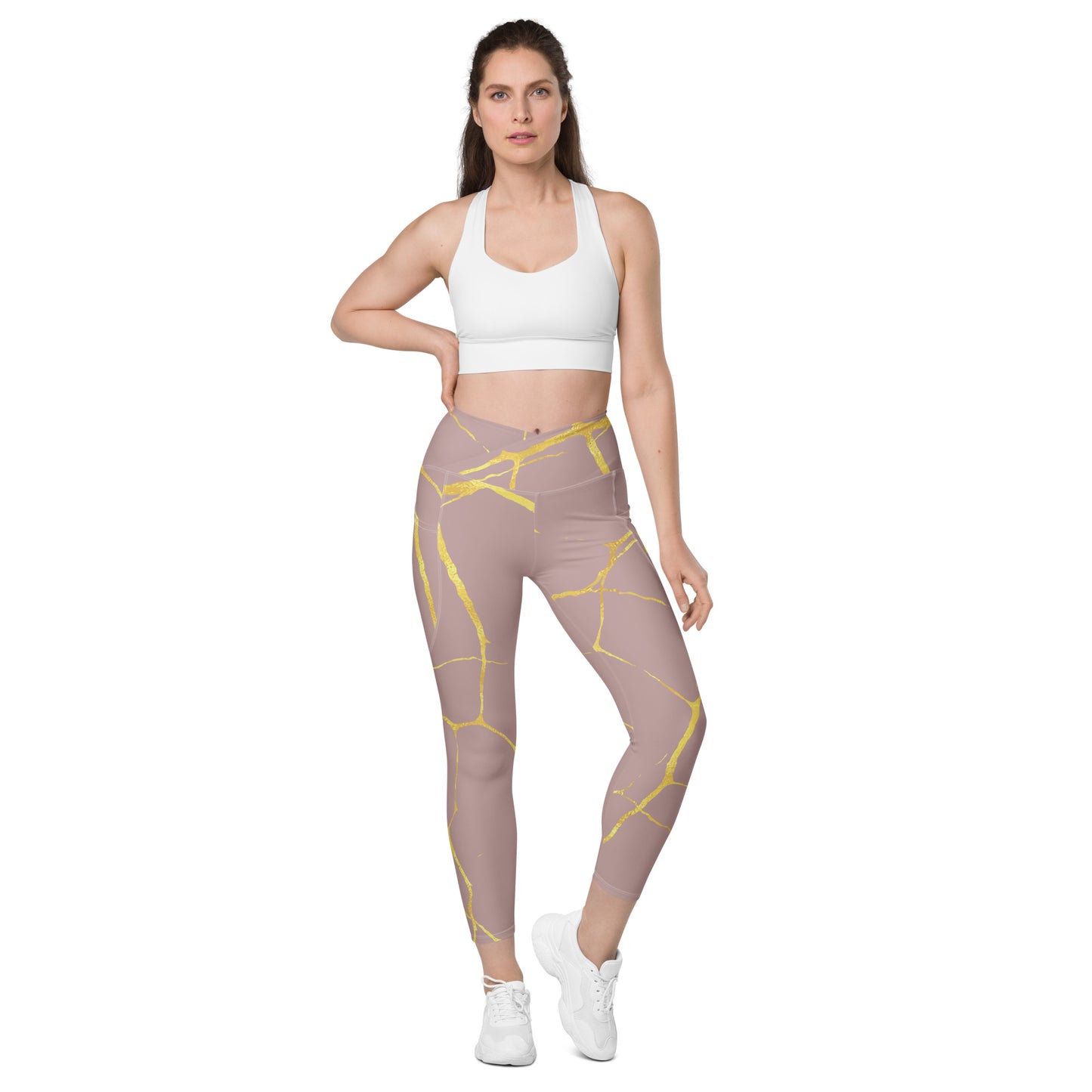 Leggins kintsugi de cintura cruzada con bolsillos