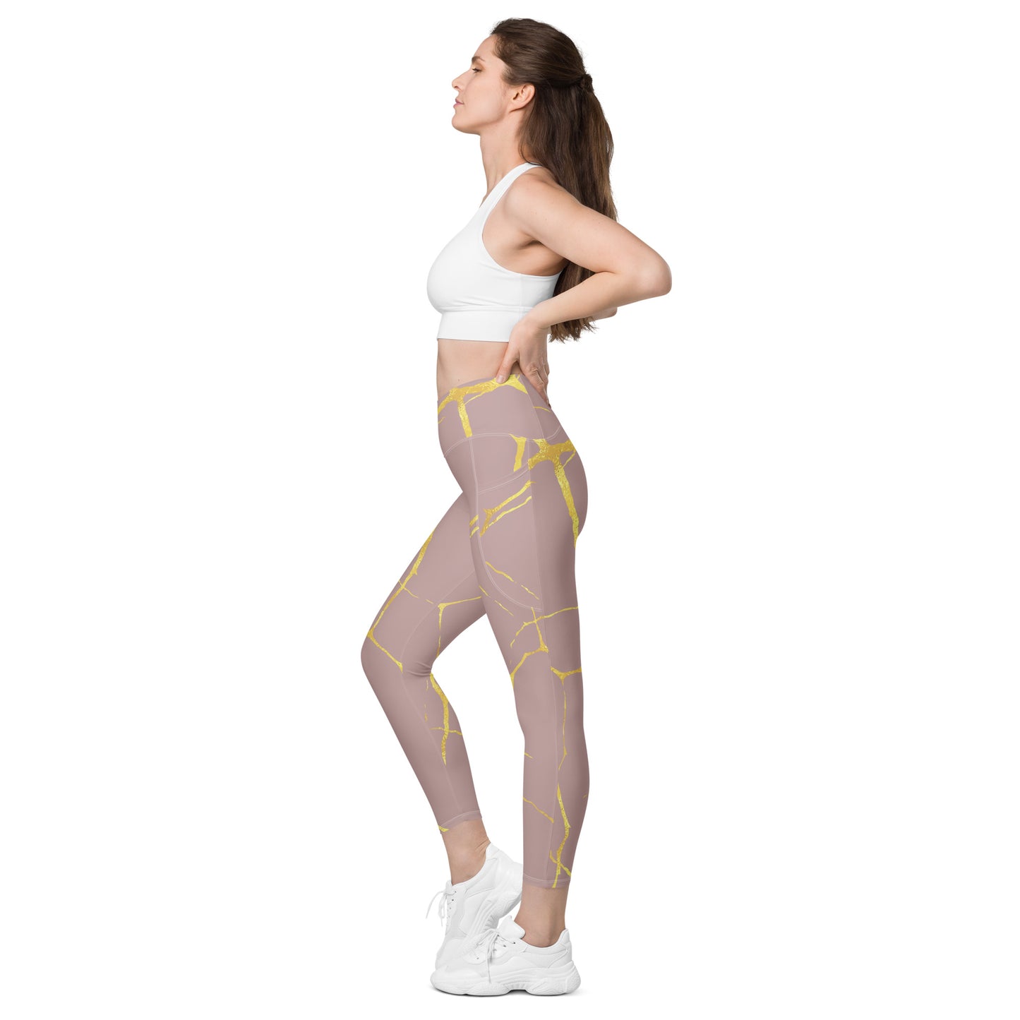 Leggins kintsugi de cintura cruzada con bolsillos