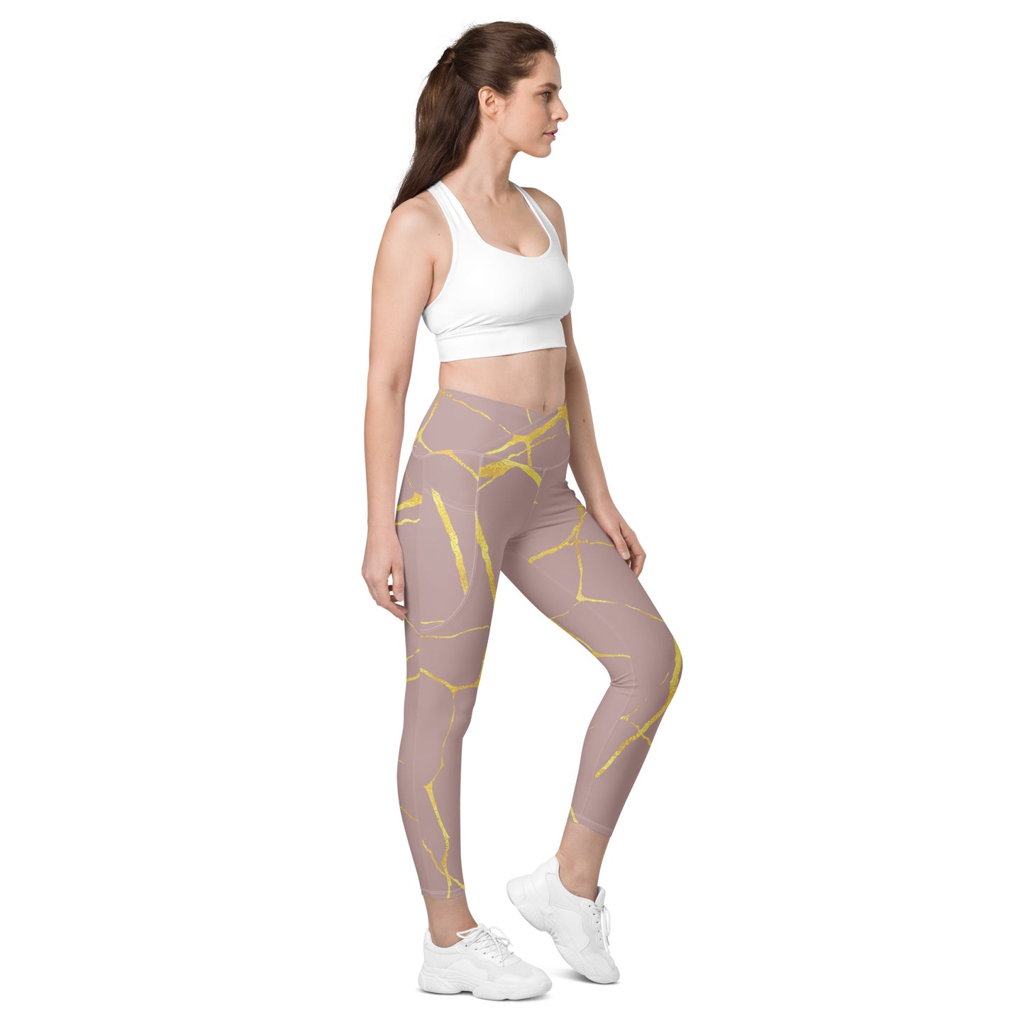 Leggins kintsugi de cintura cruzada con bolsillos