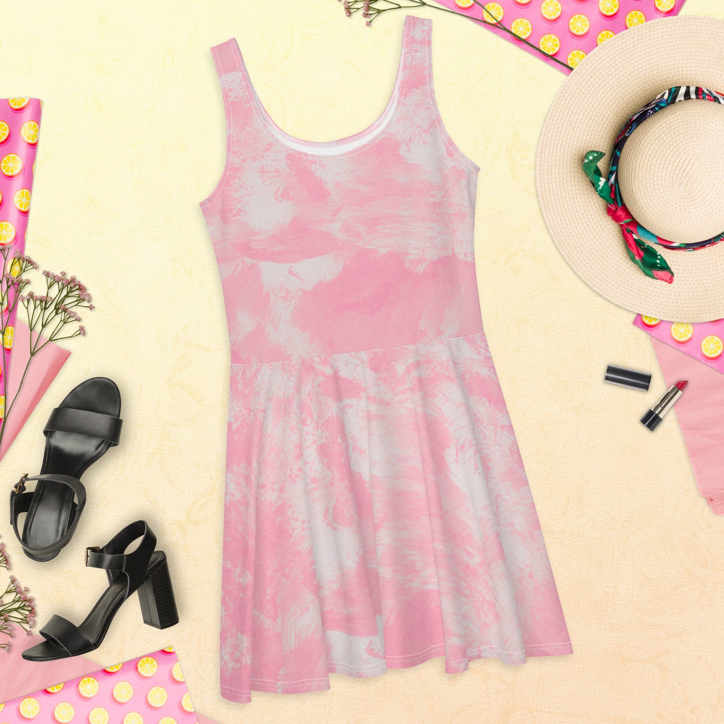 Vestido skater pink