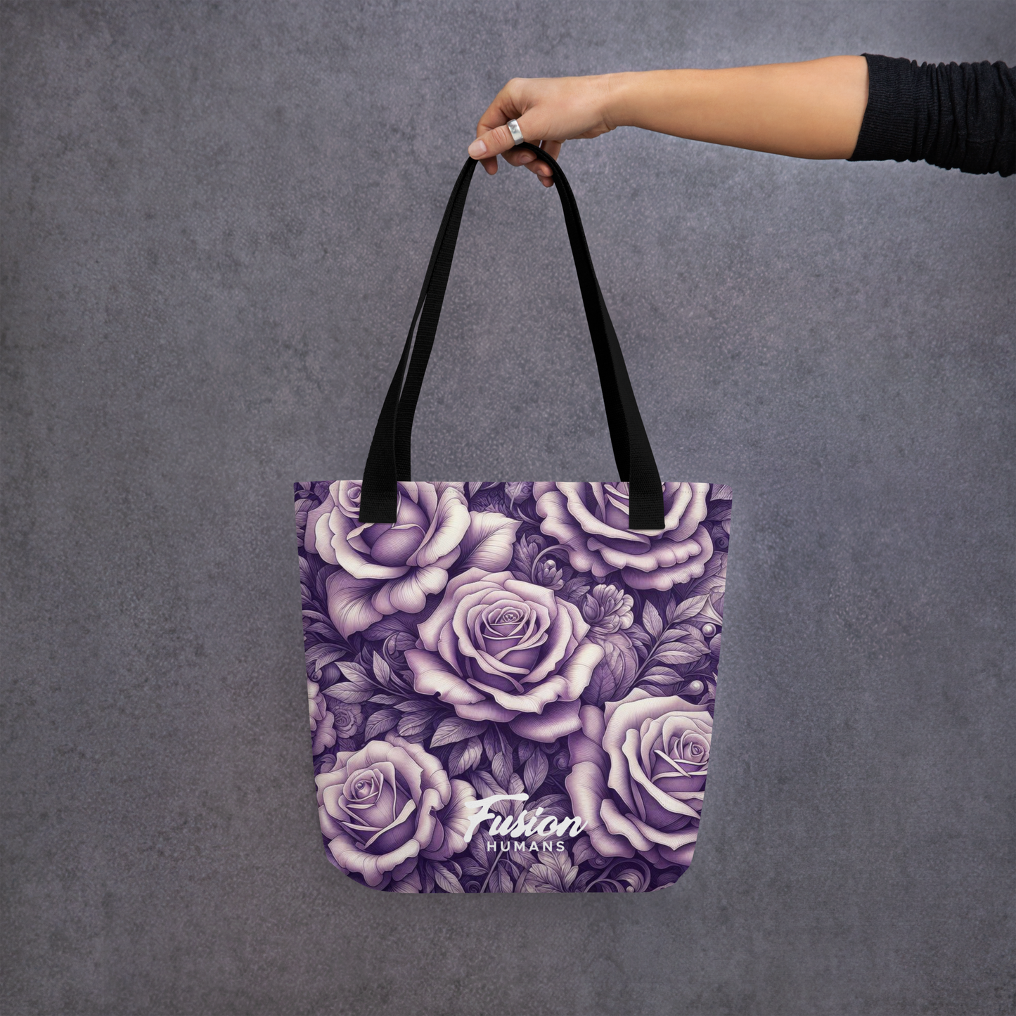 bolso rosas moradas