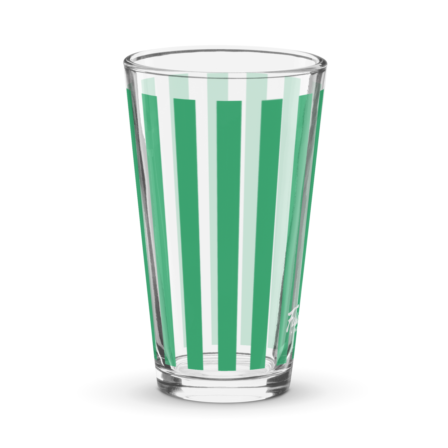 Vaso de cerveza rayas verdes