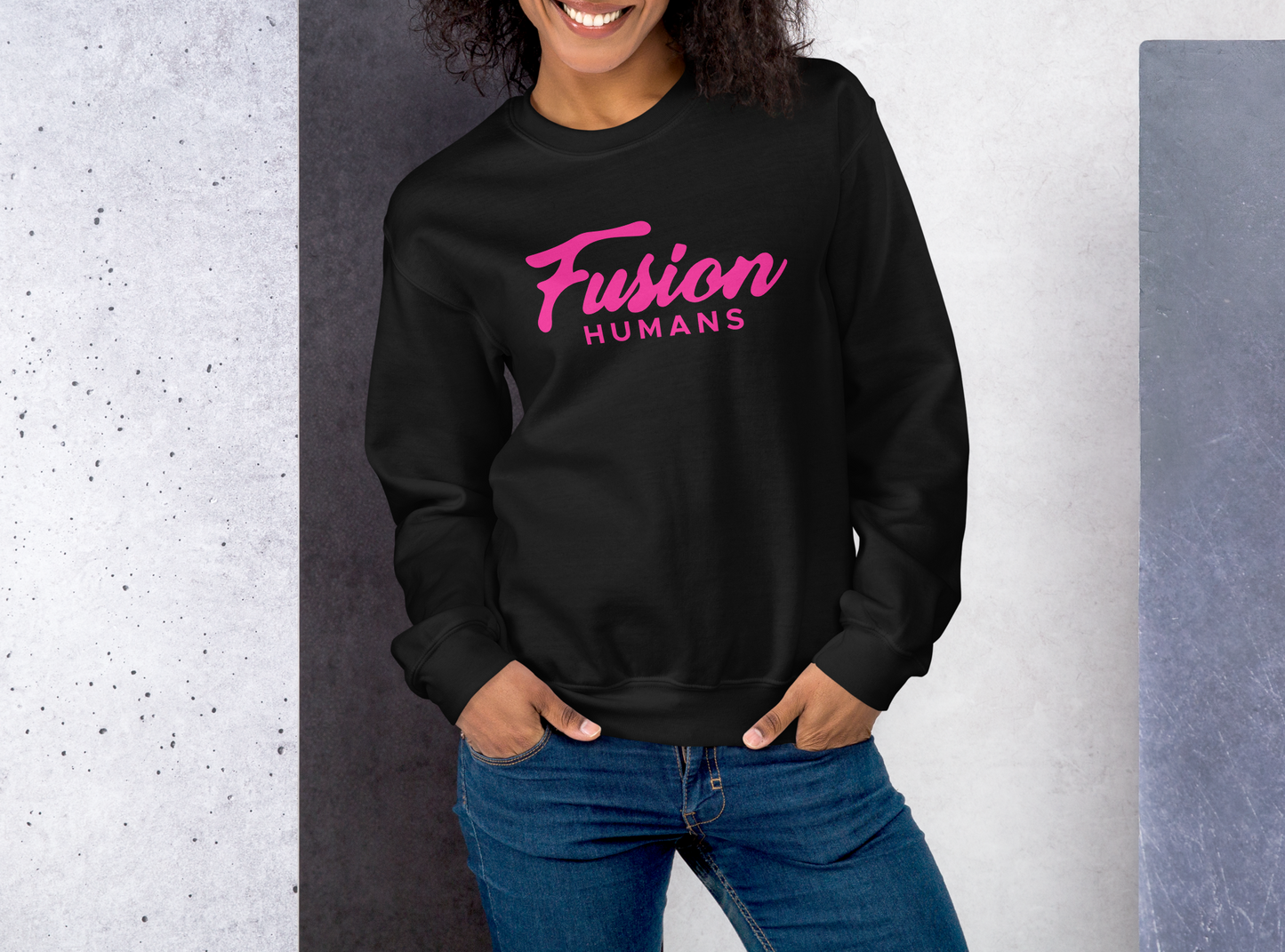 Sudadera unisex  rosa intenso